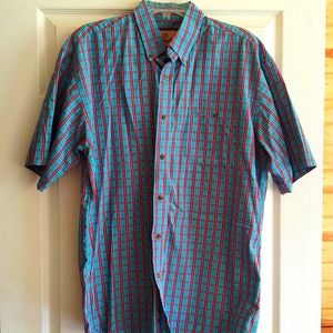 Men's Wrangler shirt, size large, red/blue